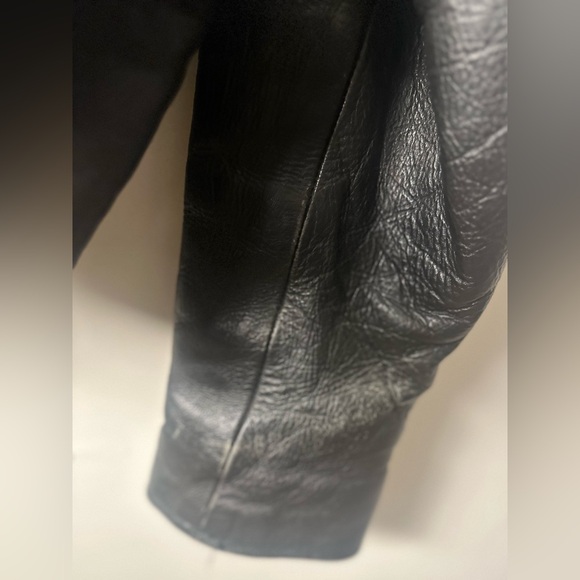 Vintage BIKER’S LEATHER STUFF Men’s Black  Moto Jacket 52” Chest (2XL) - Picture 6 of 13